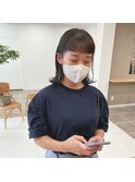 スッキリ タイト ミディ オン眉 インナーカラー