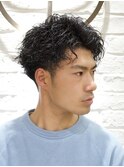 スパイラルパーマ/ビジカジ/ツーブロック/メンズショート