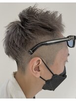 アース オーセンティック 関内店(EARTH Authentic) 無造作メンズベリーショート☆ツーブロックホワイトグレー