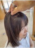 [白髪ぼかし]アッシュブラウン/ビフォーアフター