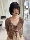 10代20代切りっぱなしボブ顔周りカット小顔ヘアぷつっとカット
