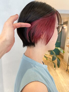 エミス バイ メルト 吉祥寺(emis by melt) 【堀惠】インナーカラーイヤリングカラーボルドーワインレッド