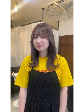 スイート ヘアデザイン(Suite HAIR DESIGN) 【顔周りカットSayaka】ラベンダーグレージュ×サイドバング