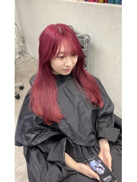 アドネ プライム(adne prime) レッドカラー/ワインレッド//ロングヘア/ワンレン