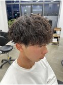 *波巻きパーマ/メンズカット/水戸/メンズパーマ/学割/眉毛*