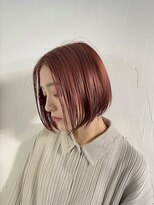 クラン 岡本(Chlan)&nbsp;前下がり切りっぱなしボブ　アプリコットオレンジ