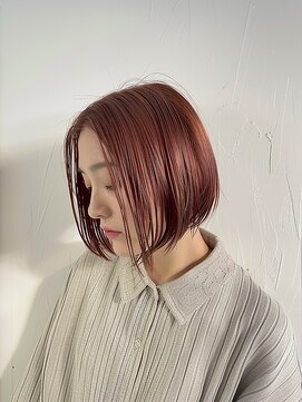 クラン 岡本(Chlan) 前下がり切りっぱなしボブ　アプリコットオレンジ