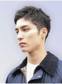 Haleブルーブラックニュアンスパーマスパイキーショートバーバー