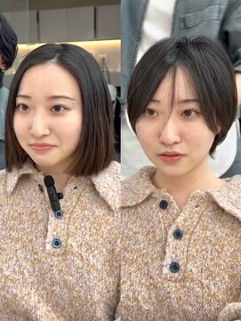 マウル ナゴヤ 名駅(MAEUL NAGOYA) 似合わせカット　グレージュ　ショートボブ　くびれショート