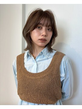 アンス 大阪梅田(ANs.) 20代30代40代抜け感ショートレイヤーミルクティベージュ