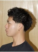 短髪フェード+スパイキーショート