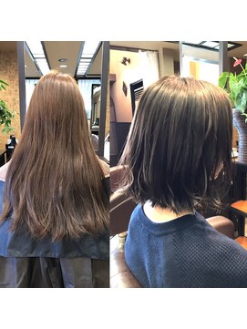 ナトゥーラ 岐阜(Natura) 切りっぱなしボブ☆ディープアッシュグレー☆