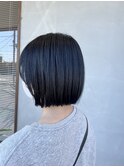 自毛風グレーのミニボブ