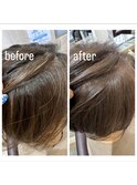 白髪ぼかしハイライト×ショート