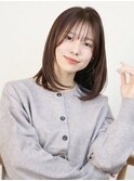 20代30代40代簡単スタイリング内巻きレイアーミディ×前髪あり