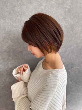 ビームズヘア 藤が丘店(Bee Ms HAIR) 小顔見せショートベージュカラーブリーチしない透明感カラー