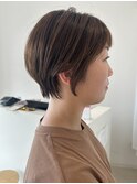 福井　大和田　丸みショート　オレンジブラウン　簡単セット