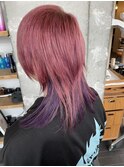 ロングウルフインナーカラー