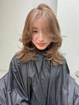 天神美容室 【KASUMI天神美容室】マロンベージュ×ミディアムレイヤー