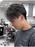 フェザーショートフェザーパーマハイライトバレイヤージュ毛流れ