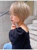 大人美人ショート×ミルクティーベージュ