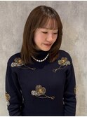 顔周りレイヤー/ミディアム/ベージュカラー
