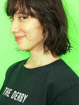 ダービー(THE DERBY)&nbsp;【THE DERBY】MUSHWOLFBOB*　#毛先パーマ#黒髪#ことりベージュ