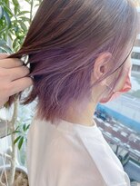 グーフィートーキョー 銀座(Goofy Tokyo)&nbsp;ぷつっとボブ/インナーカラー/イヤリングカラーピンクラベンダー