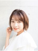 ボブ×ゆるふわパーマ×シースルーバング