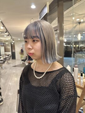 ロンドウェグ(RONND weg) white×blueインナーカラー