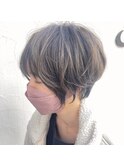 パーマ風コテ巻き/ハンサムショート／アッシュ