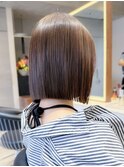 ボブショートボブ縮毛矯正ベージュグレージュ門前仲町