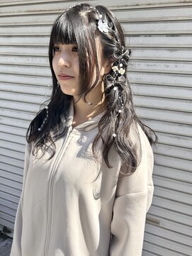 アルコイリスバイドールヘアー(ARCOIRIS by Dollhair) お呼ばれヘアドレスヘアリボンアレンジニュアンス巻き都島