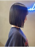 ミニボブ髪質改善縮毛矯正酸性ストレートレイヤーカット/横浜