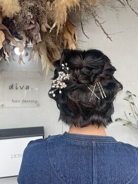 ディーバヘアファクトリー(diva.hair factory) ショートアップヘアアレンジ