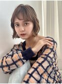 くびれボブシースルーバングチョコレートカラー小顔カット