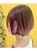 ナチュラルピンクブラウン/ピンクバイオレットインナーカラー