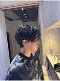 フェザーマッシュツイストパーマソフトツーブロックコンマヘア