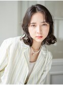 ウェーブミディアム×顔周りレイヤーカット韓国ボブ[表参道]
