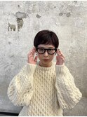 ベリーショートにボルドーカラー