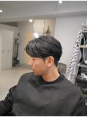 フェザーショート/センターパート/癖毛/
