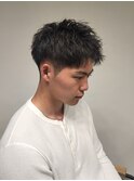 刈り上げショートアップバングニュアンスパーマ
