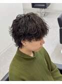 マッシュウルフ波巻きスパイラルパーマ