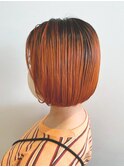 ショートボブ/似合わせ/ビタミンオレンジ/ハイトーン