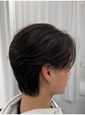 韓国へアカルマパーマワックスなしセンターパート黒髪ウルフ