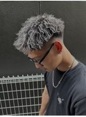 メンズ人気スタイル!ホワイトメッシュ/パーマ