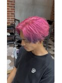 MEN'S HAIR/ブリーチカラー/センターパート/ツーブロック