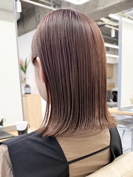 エルヘアメゾン(el. hair maison) ブリーチなしピンクベージュ☆ボブ髪質改善