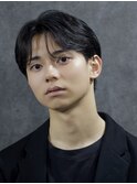 センターパート×ニュアンスパーマ×フェザーパーマ×大人men's