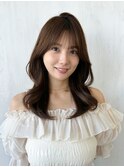 韓国風くびれヘアレイヤーカット顔周りシフォンベージュ表参道